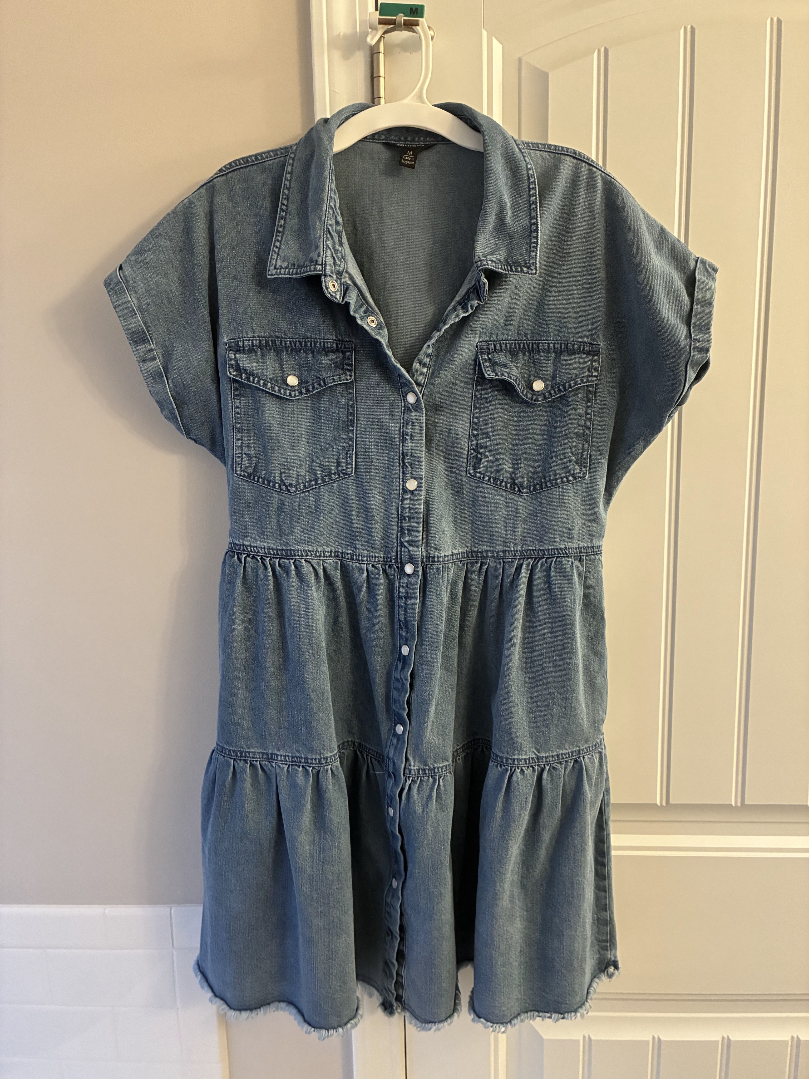 Women's Denim Shirt Dress - Light Blue